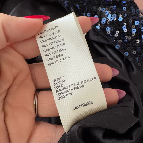 Free People Sequin Navy Blue Tie Open Back Sparkle and Shine Romper Medium - Picture 6 of 8